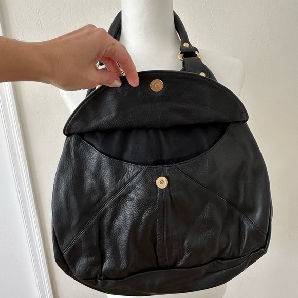 Foley + Corinna Black Leather Shoulder Bag - Picture 3 of 6